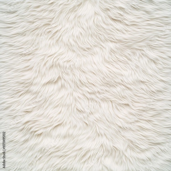 Obraz White fluffy fur texture background.