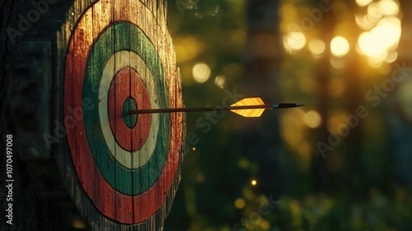 Fototapeta An arrow flying towards the target.