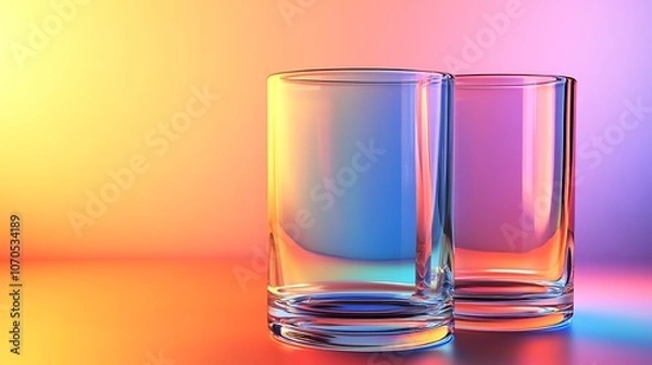 Fototapeta Transparent glass 3D 11.11 on a gradient background