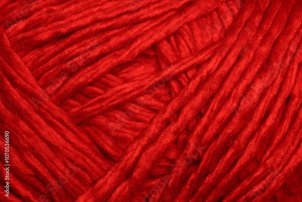 Fototapeta Deep red wool yarn texture suitable as background