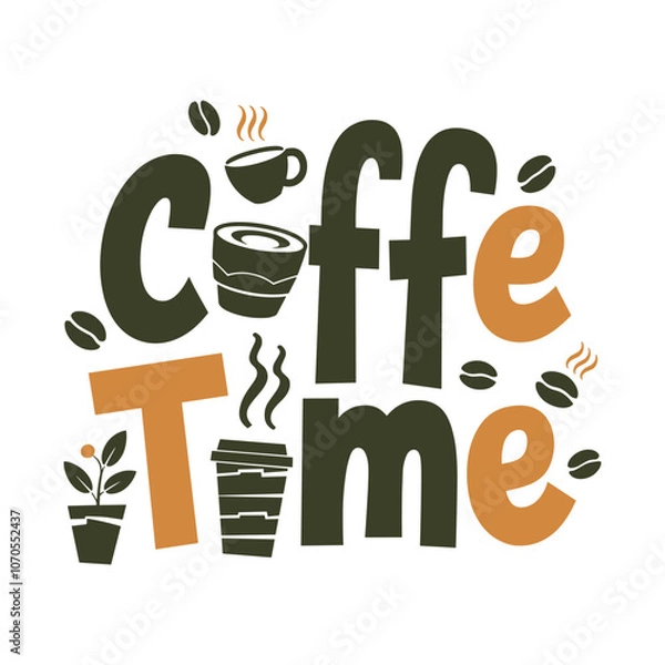 Fototapeta Coffee time is a fun and playful way to describe a coffee shop or cafe