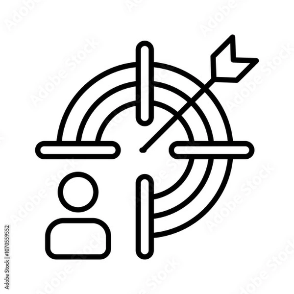 Fototapeta Staff Selection Outline Icon, Vector illustration