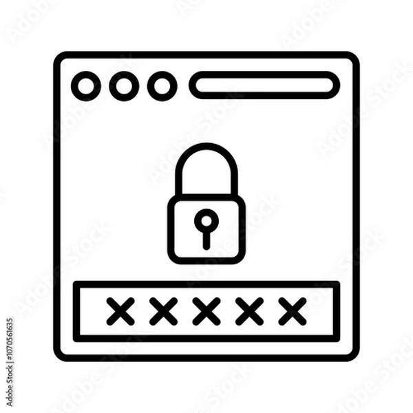 Fototapeta Password Outline Icon, Vector illustration