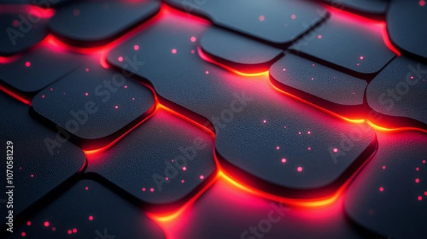 Fototapeta Modern Dark angled block metallic with luminous lines and highlights background, Generative AI