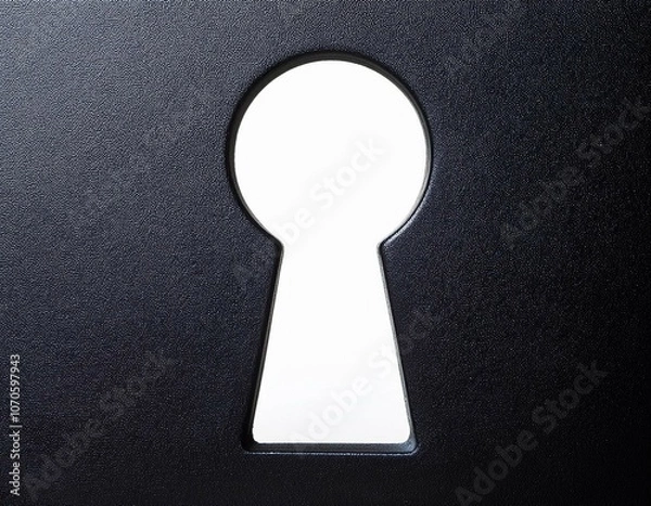 Obraz close up of a dark keyhole with white background