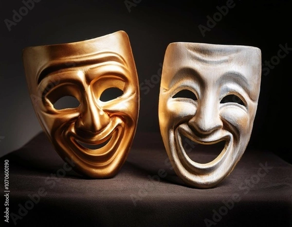Obraz comedy and tragedy masks representing theater performing arts