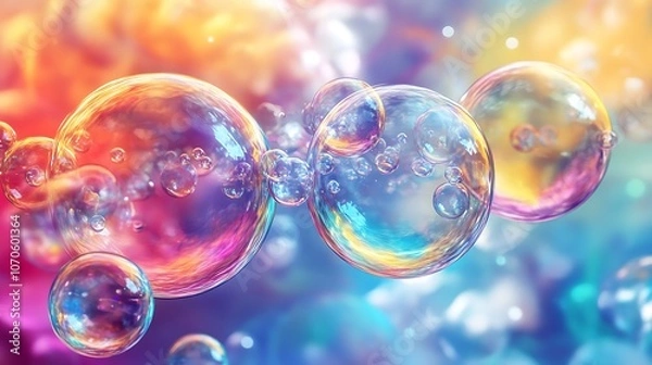 Obraz Floating 3D bubble-style 6.6 with a pastel background
