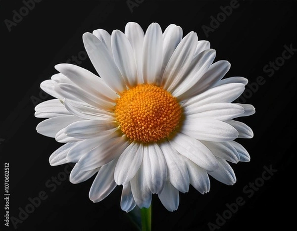 Obraz floral abstract background daisies summer white flower isolated on black background