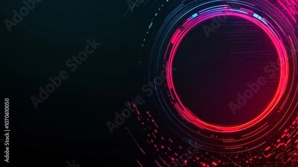 Fototapeta A vibrant digital abstract design featuring circular patterns and glowing elements.