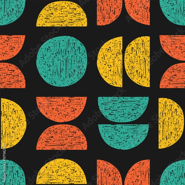 Obraz Seamless pattern with colorful textured geometric shapes
