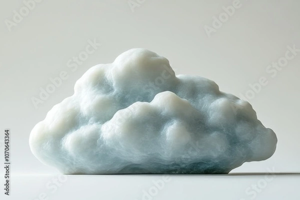 Fototapeta Soft Cloud Sculpture on a Plain Background