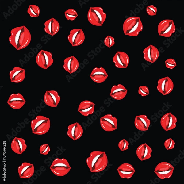 Obraz Minimalist Lips Seamless Pattern 