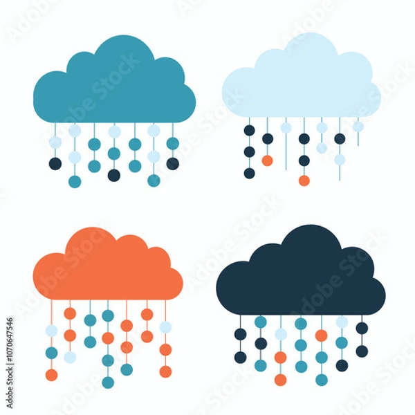 Obraz Minimalist Abstract Clouds Set