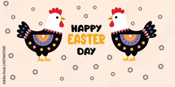 Obraz Minimalist Chicken Decoration Easter Day