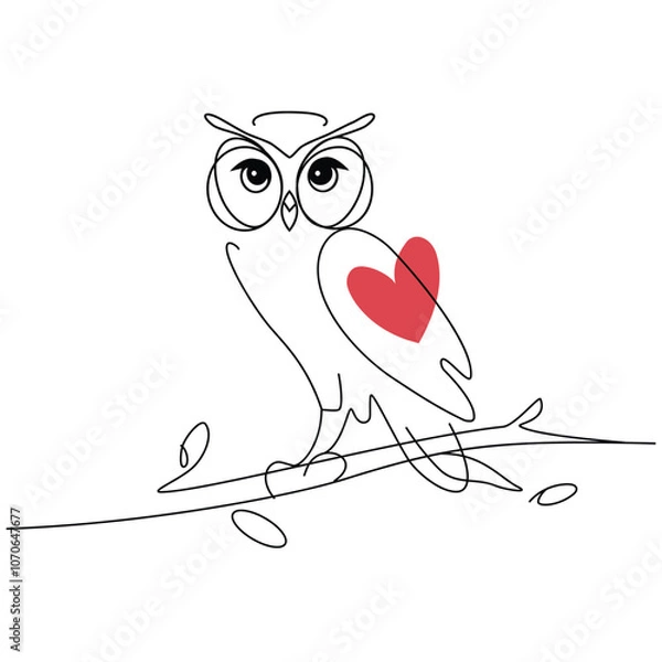 Obraz Continuous Line Owl Art