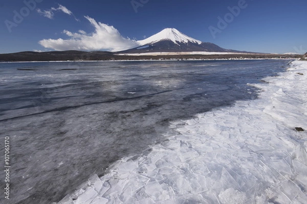 Obraz 氷が溶けだした湖