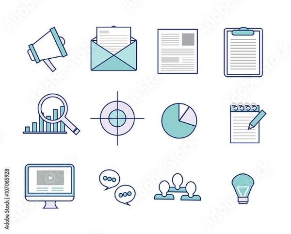 Obraz .Internet marketing icons. Vector
