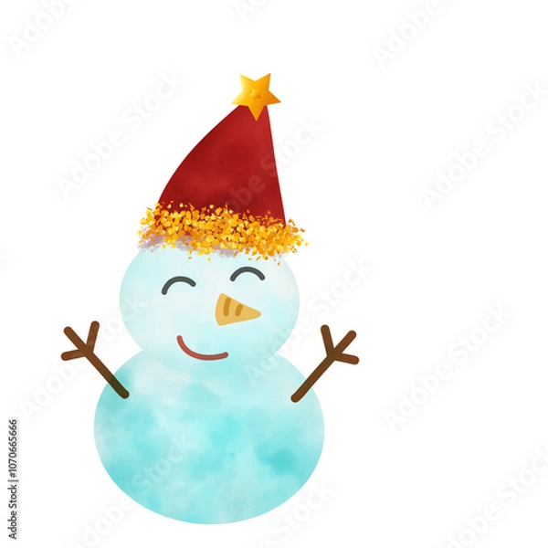 Obraz snowman with a broom