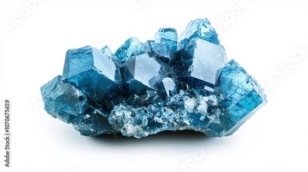 Fototapeta Mesmerizing Blue Crystal Cluster: A Sparkling Gem of Nature's Artistry