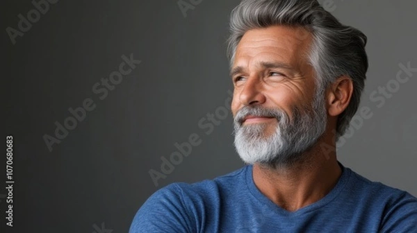 Fototapeta Silver Haired Man with a Confident Smile