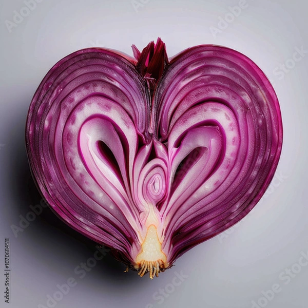 Obraz A halved red onion shaped like a heart