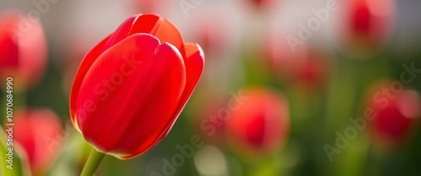 Fototapeta Close Up of Red Tulip in Natural light
