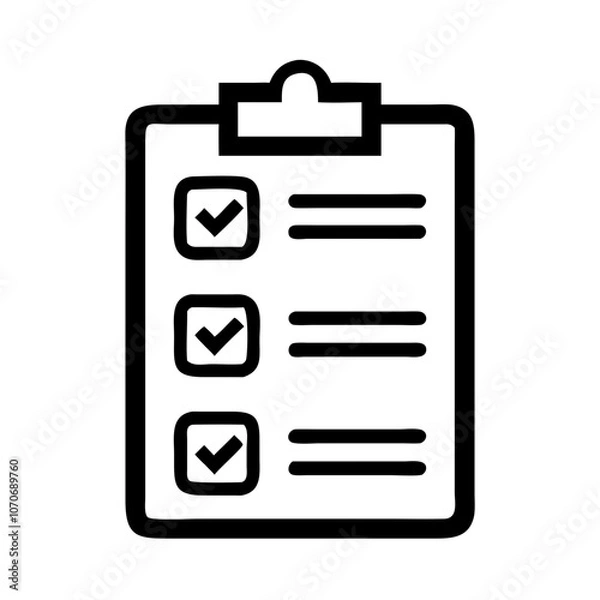 Obraz Patient survey icon featuring a clipboard with checkboxes no background