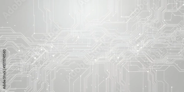 Fototapeta Abstract circuit board pattern on a gray background