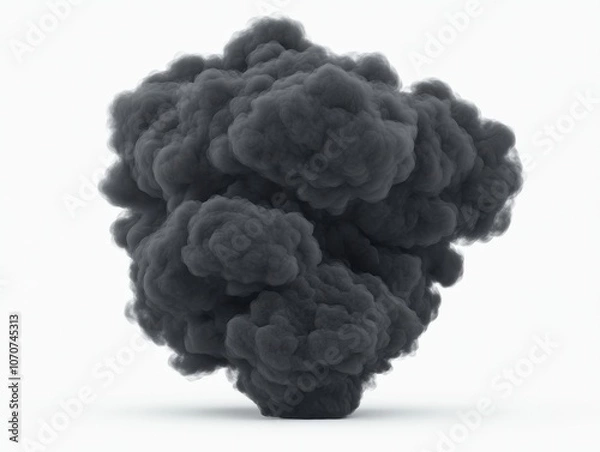 Obraz Thick Dark Smoke Cloud on Solid Background