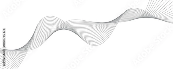 Fototapeta Abstract modern vector background. Wavy lines. 