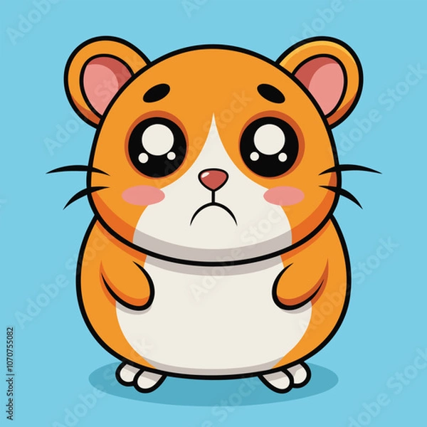 Fototapeta Sad Hamster Cartoon Character vector illustration