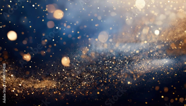 Fototapeta A wispy, misty texture with fine, floating gold flecks, creating a dreamy, ethereal atmosphere. The golden specks shimmer softly, adding a touch of magic to the misty backdrop.