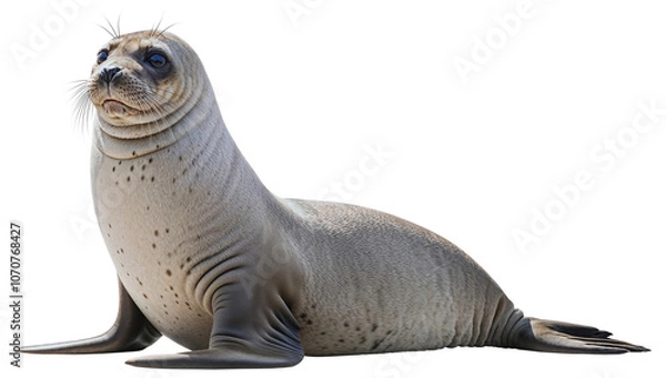 Fototapeta Harbor Seal  (Phoca vitulina), isolated on transparent background