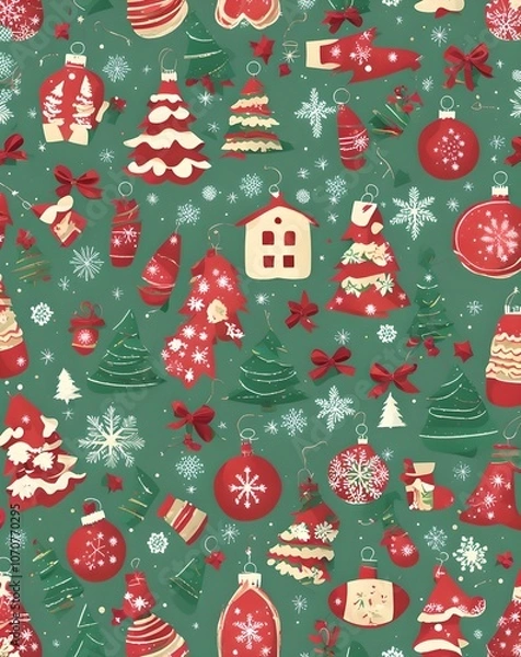Obraz christmas tree seamless pattern