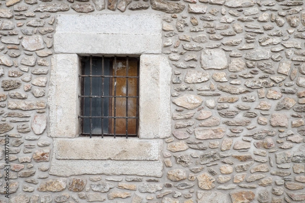 Obraz Old stones wall background with a window
