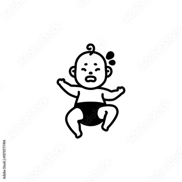 Fototapeta Baby Icon Vector  Solid Style Illustration Sign Symbol for Parenting and Childcare Concepts
