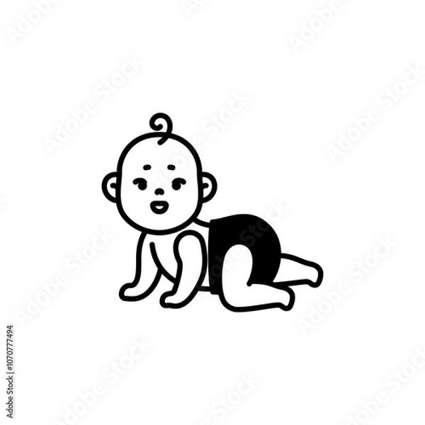 Fototapeta Baby Icon Illustration Solid Style Vector Sign Symbol for Childcare and Parenting Concepts