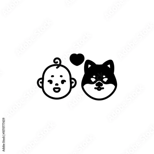 Fototapeta Baby Icon Vector Solid Style Symbol Illustration for Childcare and Family Concepts