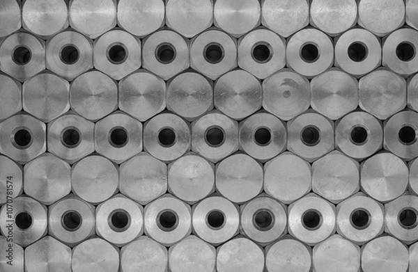 Fototapeta Metal hexagon washers background