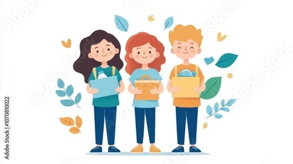 Fototapeta Kids Learning About Plastic-Free Choices in Education