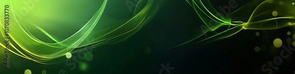 Fototapeta Digital abstract green bokeh background with green waves as wallpapers and cover 