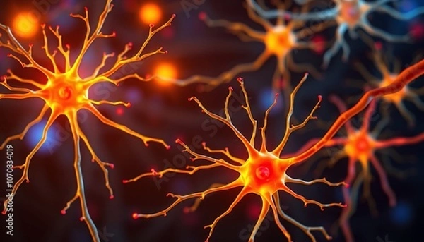Fototapeta Neural Cell Firing represents Brain conduction.