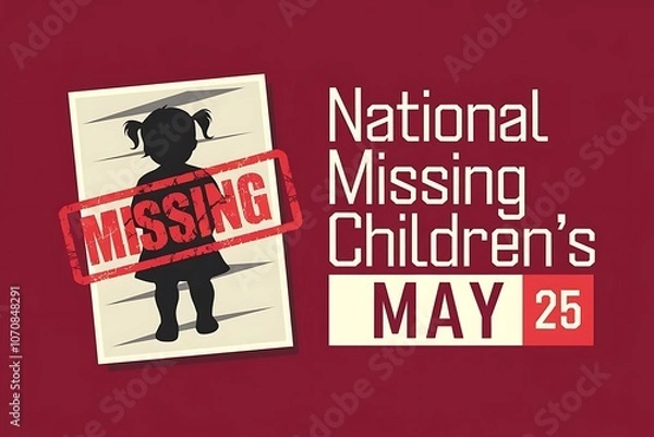 Obraz National Missing Persons Day design with magnifying glass and fingerprint