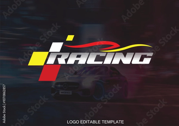 Obraz race logo font logo template design art work in vector