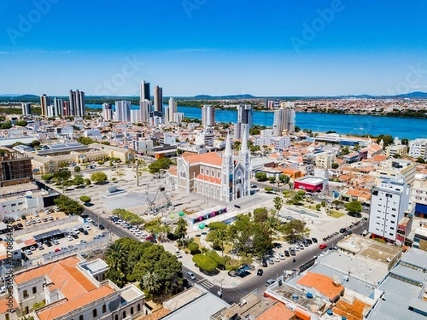 Obraz Petrolina PE, aerial view of the city center and the São Francisco River in the background