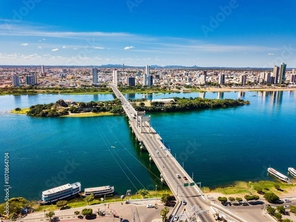 Obraz Bridge over the São Francisco River between Petrolina and Juazeiro, border between Bahia and Pernambuco