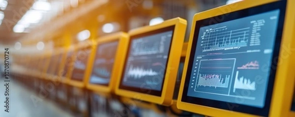 Fototapeta Monitor displays industrial data for enhanced operational efficiency in technology sector