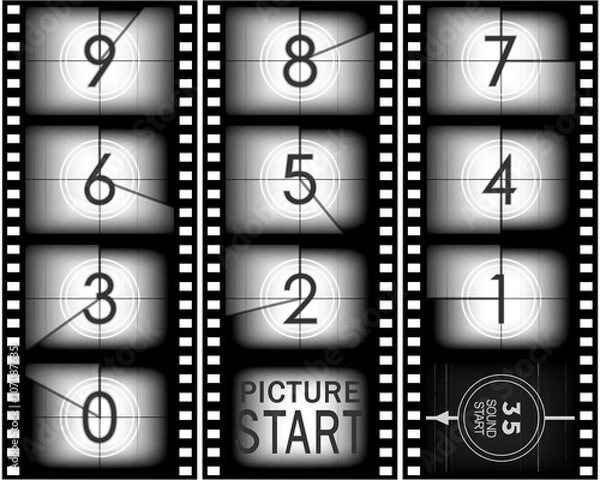 Fototapeta Old movie countdown