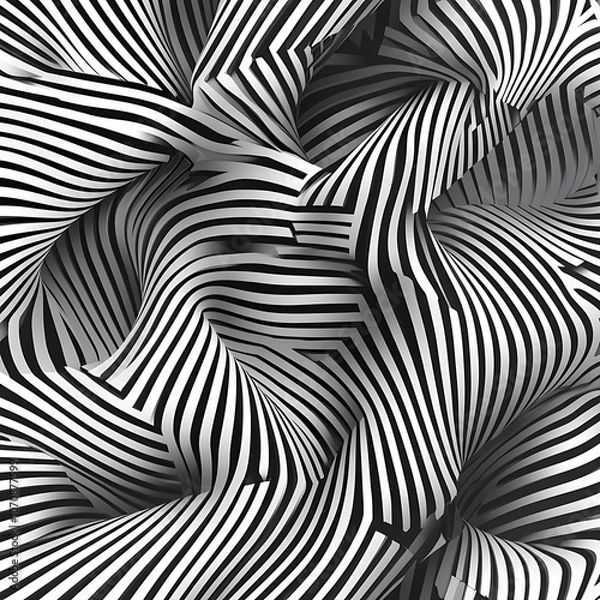 Fototapeta Black White Geometric Optical Illusion Stunning Abstract Pattern Background