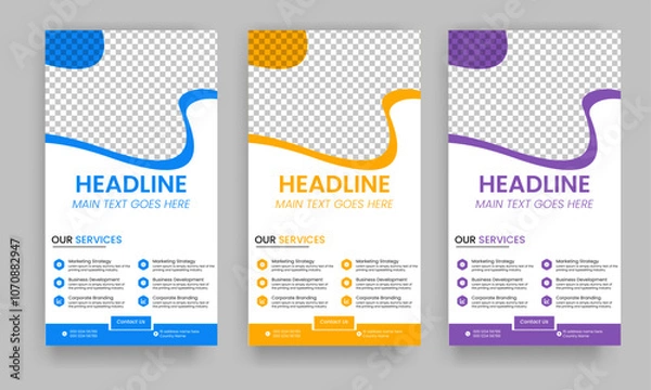 Fototapeta Business Roll Up Banner corporate Roll up background for Presentation, Vertical roll up, x-stand, exhibition display, Retractable banner